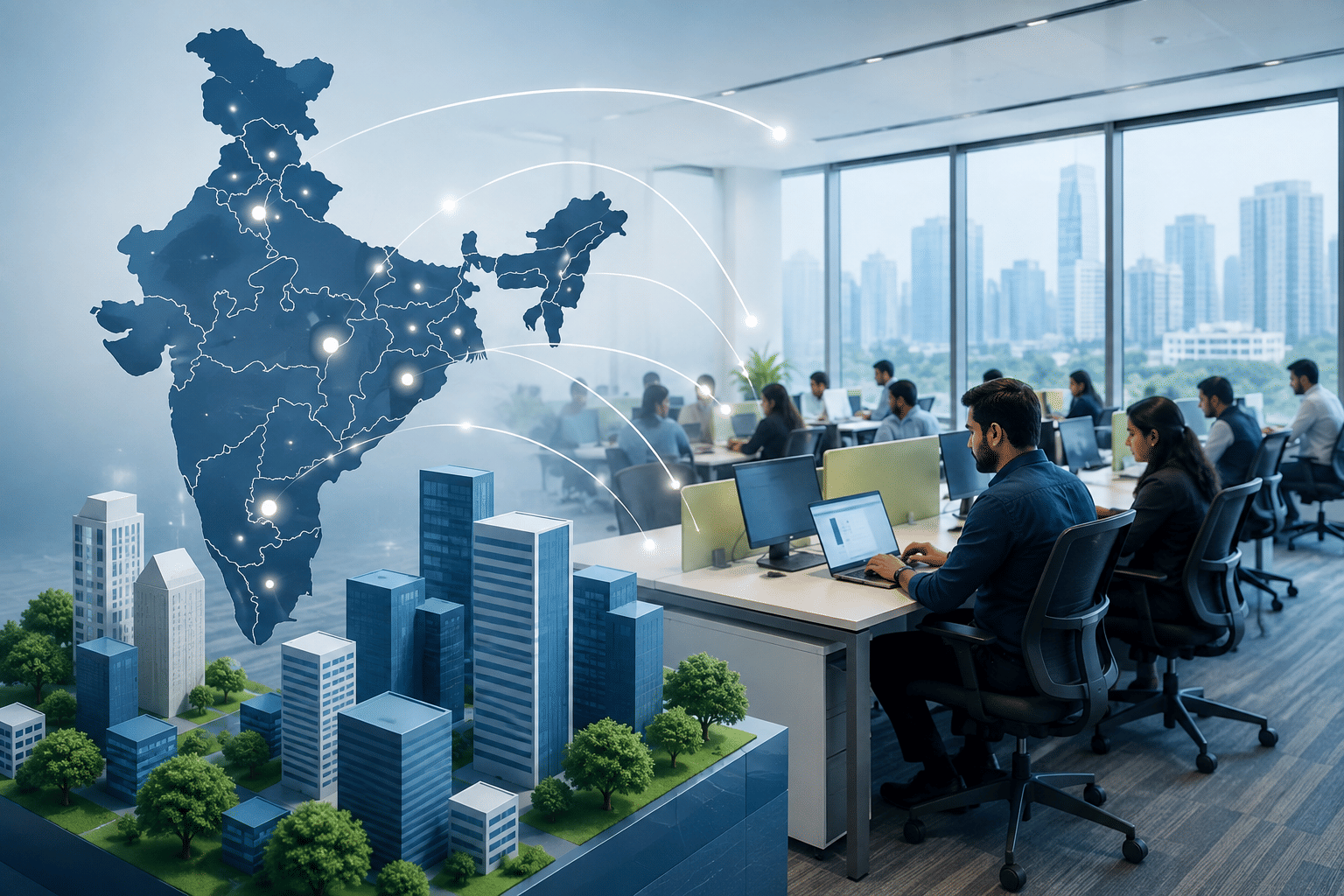 Seven Indian states target 1,380 GCCs and 12 lakh jobs by 2031: CBRE