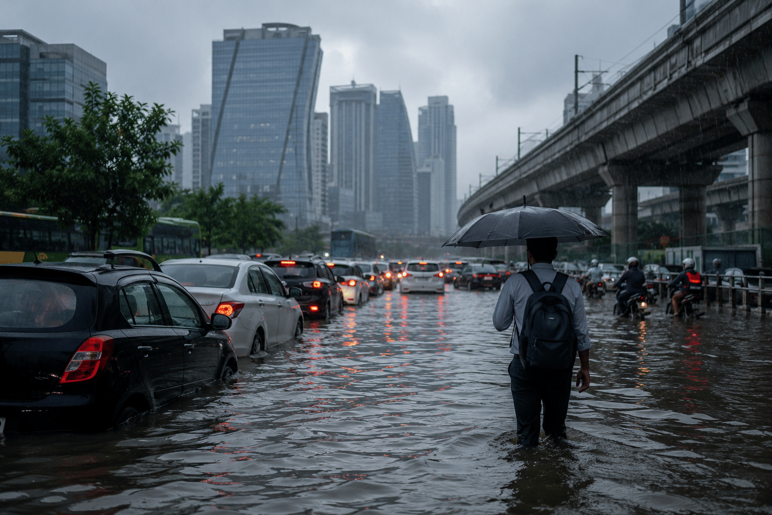 Heavy rain brings Gurugram to a standstill; WFH advisory issued for offices