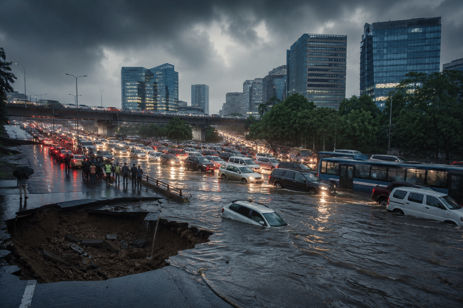 After roads cave in and traffic stalls, Gurugram advises corporates to work from home